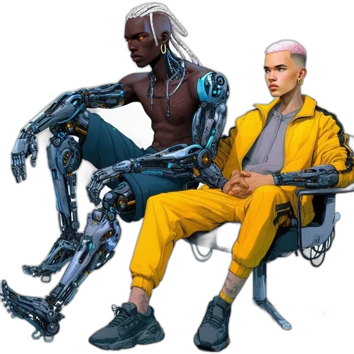 robot, cyberpunk, concept art, comic book art transparent PNG cut-out