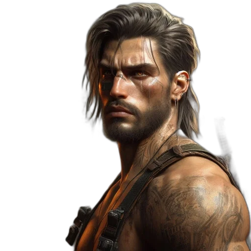 face, concept art, photorealistic, fantasy art transparent PNG cut-out