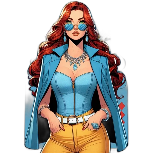 jacket, comic book art, concept art, cartoon transparent PNG cut-out