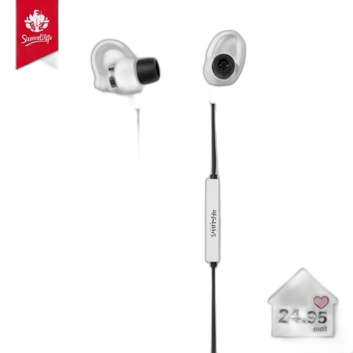 white, black, earbud, ear transparent PNG cut-out