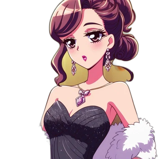 dress, jewelry, staff, crown transparent PNG cut-out
