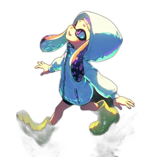 jacket, creature, dress, staff transparent PNG cut-out