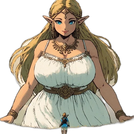 dress, crown, face, staff transparent PNG cut-out