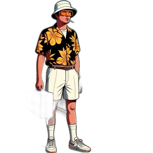 jacket, hat, staff, umbrella transparent PNG cut-out