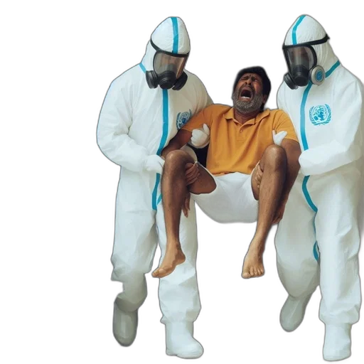 mask, jacket, robot, staff transparent PNG cut-out