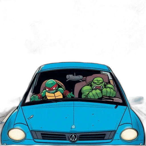 car, comic book art, concept art, underwater transparent PNG cut-out