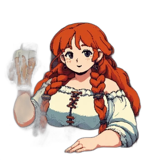 dress, jewelry, staff, weapon transparent PNG cut-out