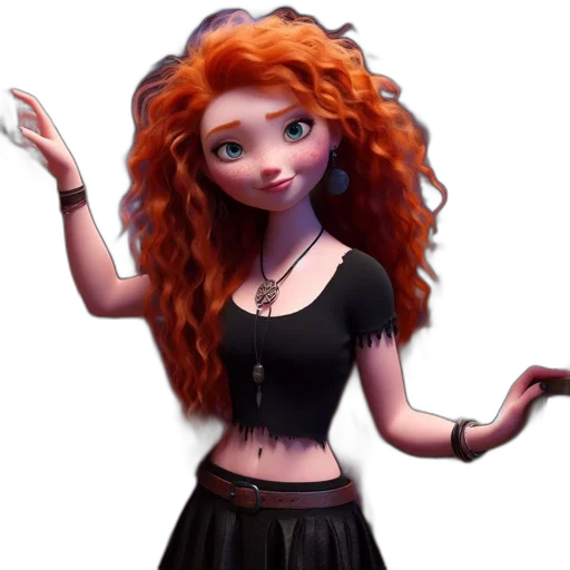 dress, staff, hair, cartoon transparent PNG cut-out