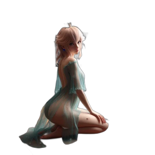 dress, creature, crown, staff transparent PNG cut-out