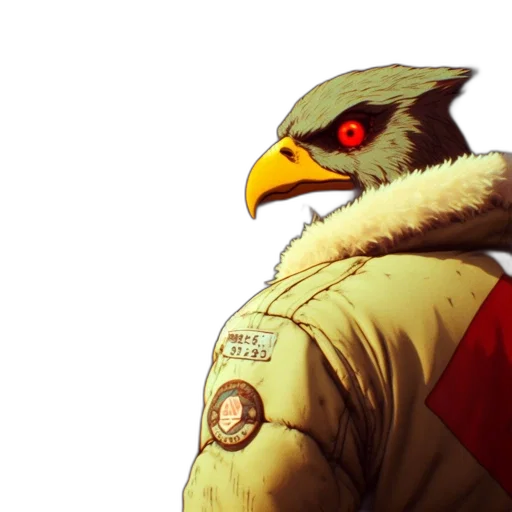 jacket, animal, concept art, comic book art transparent PNG cut-out