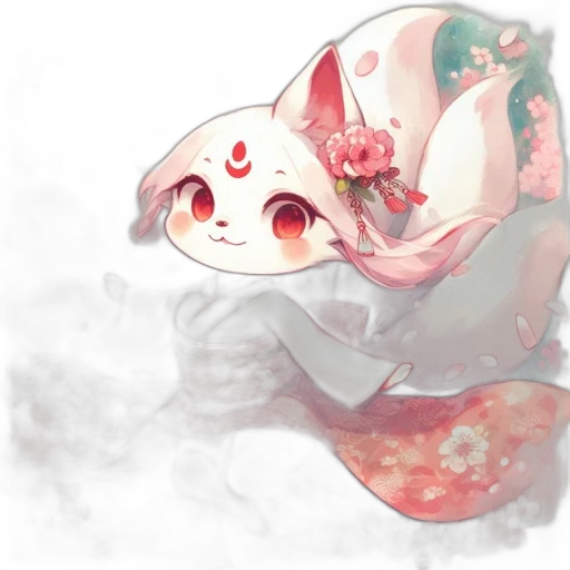 creature, dragon, mask, flower transparent PNG cut-out