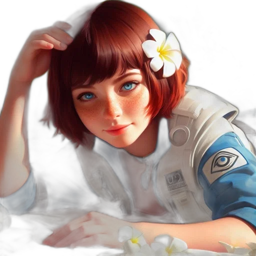 robot, jacket, face, flower transparent PNG cut-out