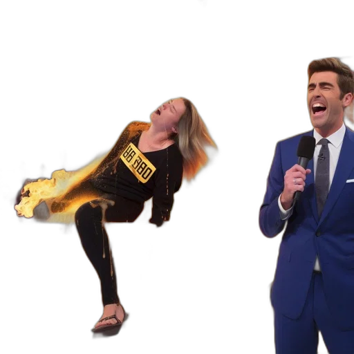 golden, scene, flaming, woman transparent PNG cut-out
