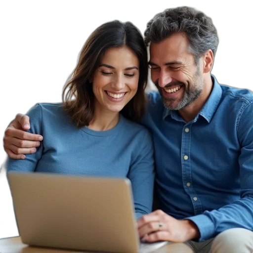 first, image, shows, couple transparent PNG cut-out
