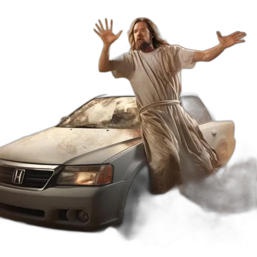car, concept art, photorealistic, man transparent PNG cut-out
