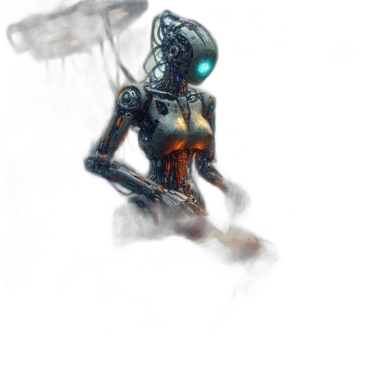 robot, creature, dress, mask transparent PNG cut-out