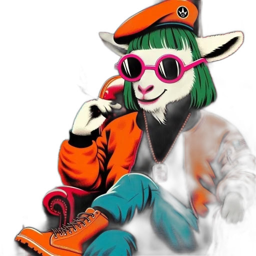 jacket, staff, animal, hat transparent PNG cut-out