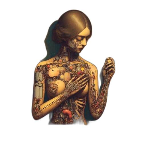 jewelry, robot, dress, concept art transparent PNG cut-out