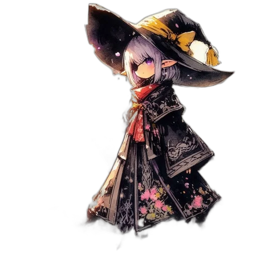 staff, hat, mask, dress transparent PNG cut-out
