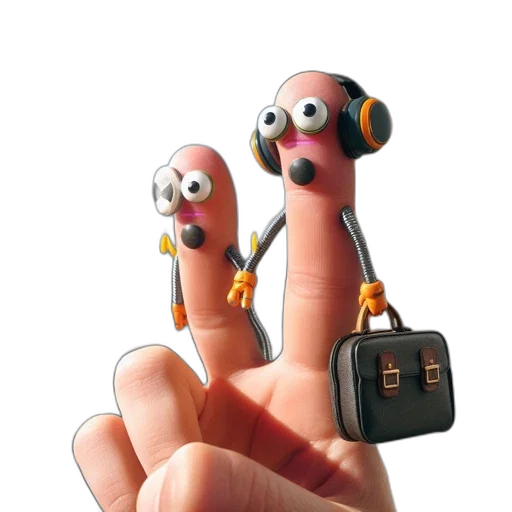 robot, staff, jewelry, 3d render transparent PNG cut-out