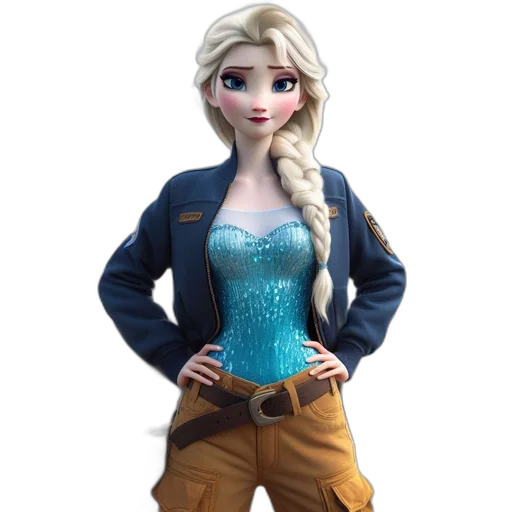 jacket, dress, staff, 3d render transparent PNG cut-out