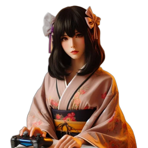 dress, jewelry, staff, photorealistic transparent PNG cut-out
