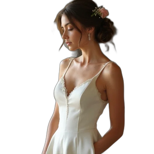 dress, jewelry, photorealistic, oil painting transparent PNG cut-out