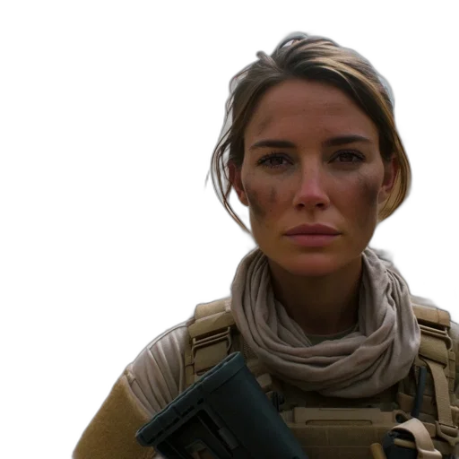 weapon, face, concept art, photorealistic transparent PNG cut-out
