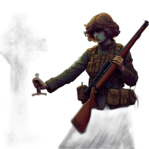 weapon, staff, sword, jacket transparent PNG cut-out