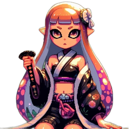 staff, weapon, dress, pixel art transparent PNG cut-out