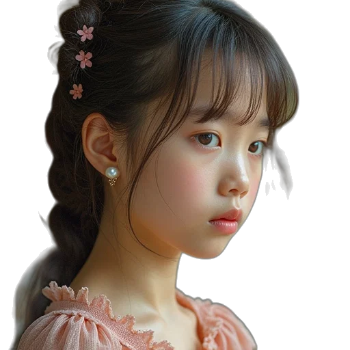 face, dress, photorealistic, oil painting transparent PNG cut-out