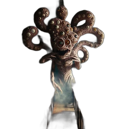 creature, staff, hair, crown transparent PNG cut-out