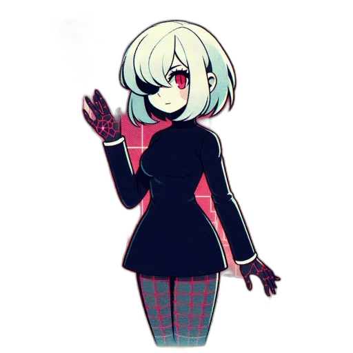 dress, jacket, robot, staff transparent PNG cut-out