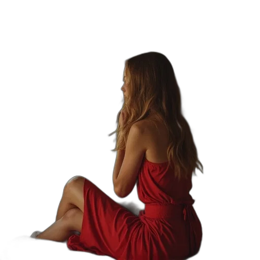 dress, jewelry, hair, face transparent PNG cut-out