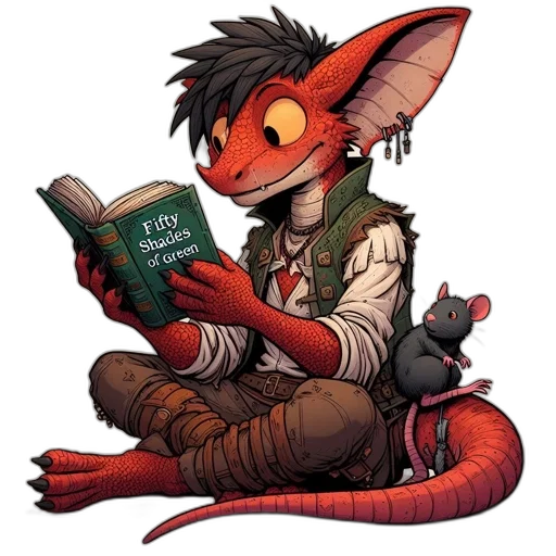dragon, jacket, staff, fantasy art transparent PNG cut-out
