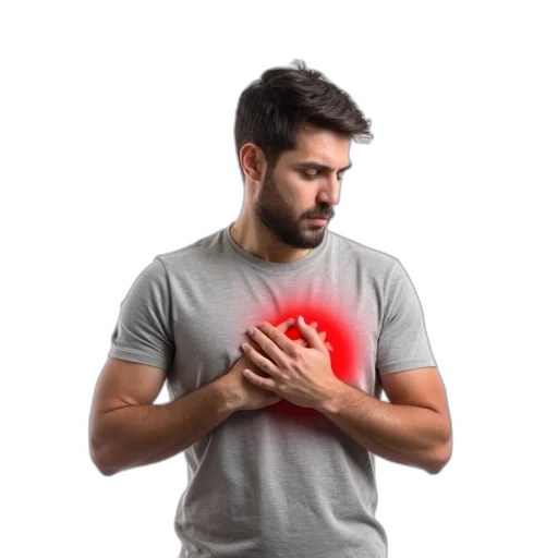 man, heartburn, white, background transparent PNG cut-out