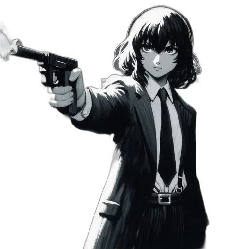 weapon, staff, jacket, comic book art transparent PNG cut-out