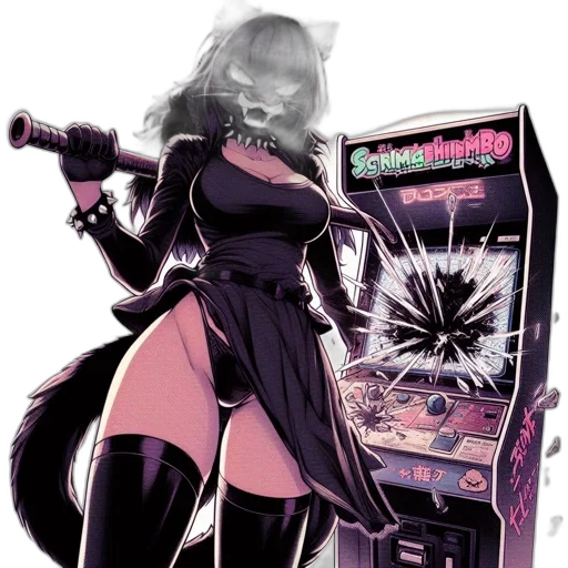 weapon, staff, cyberpunk, anime transparent PNG cut-out
