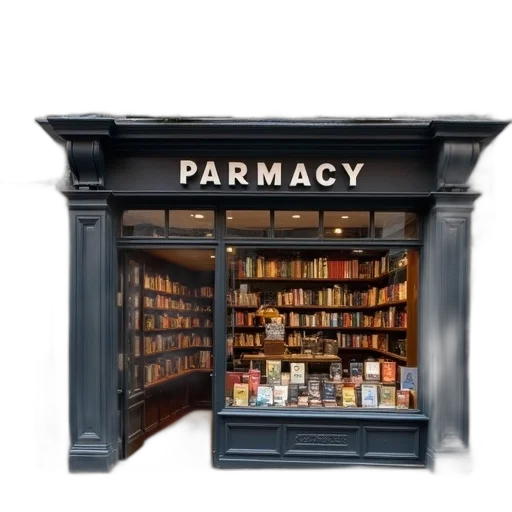 furniture, building, old, pharmacy transparent PNG cut-out