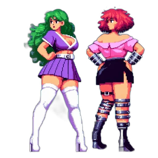 dress, pixel art, concept art, vaporwave transparent PNG cut-out