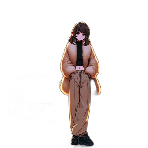 jacket, staff, 3d render, concept art transparent PNG cut-out
