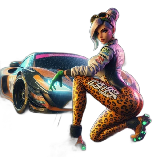 car, concept art, cyberpunk, fantasy art transparent PNG cut-out