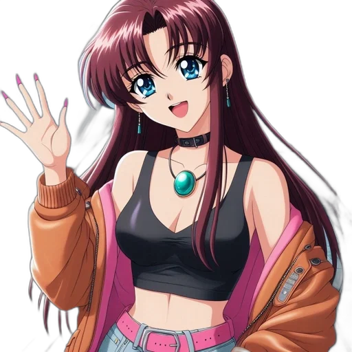 jacket, jewelry, anime, vaporwave transparent PNG cut-out