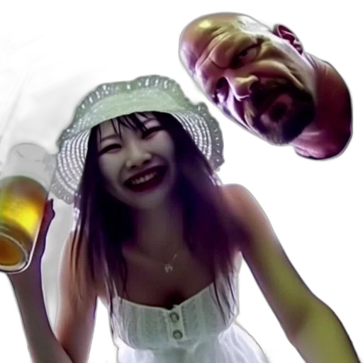 vaporwave, two, figures, sit transparent PNG cut-out