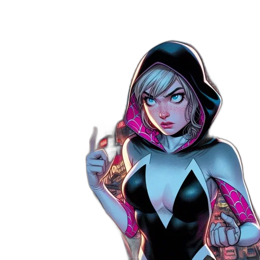 comic book art, concept art, cyberpunk, cartoon transparent PNG cut-out