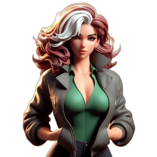 jacket, comic book art, concept art, 3d render transparent PNG cut-out