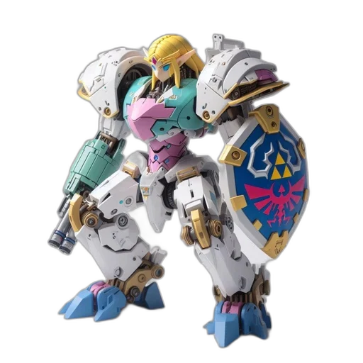 robot, weapon, dragon, vaporwave transparent PNG cut-out