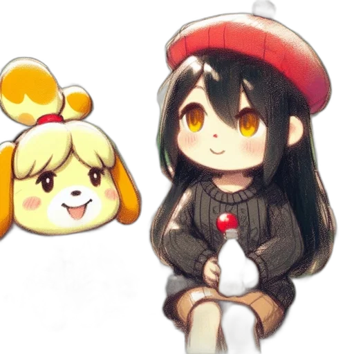 staff, hat, animal, pixel art transparent PNG cut-out