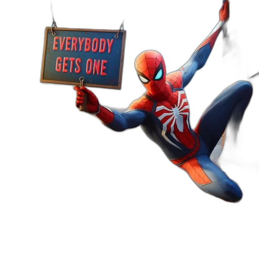 concept art, 3d render, comic book art, spider-man transparent PNG cut-out
