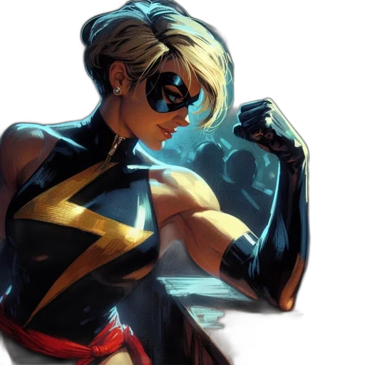 comic book art, concept art, cyberpunk, female transparent PNG cut-out